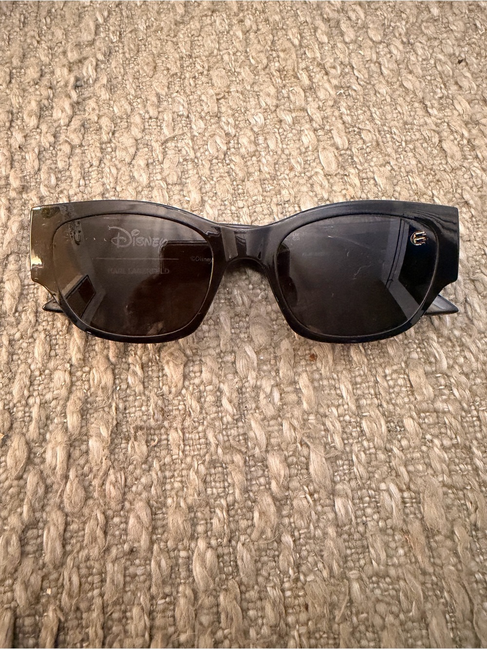 Karl Lagerfeld-Disney Black Women's Sunglasses with Subtle Logo Accent